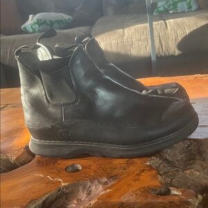 Men’s Sorel Black Leather Hood River Boots Size 10